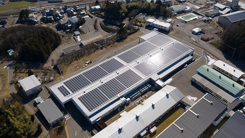 Solar panels installed on the roof of Hosorogi Office 1